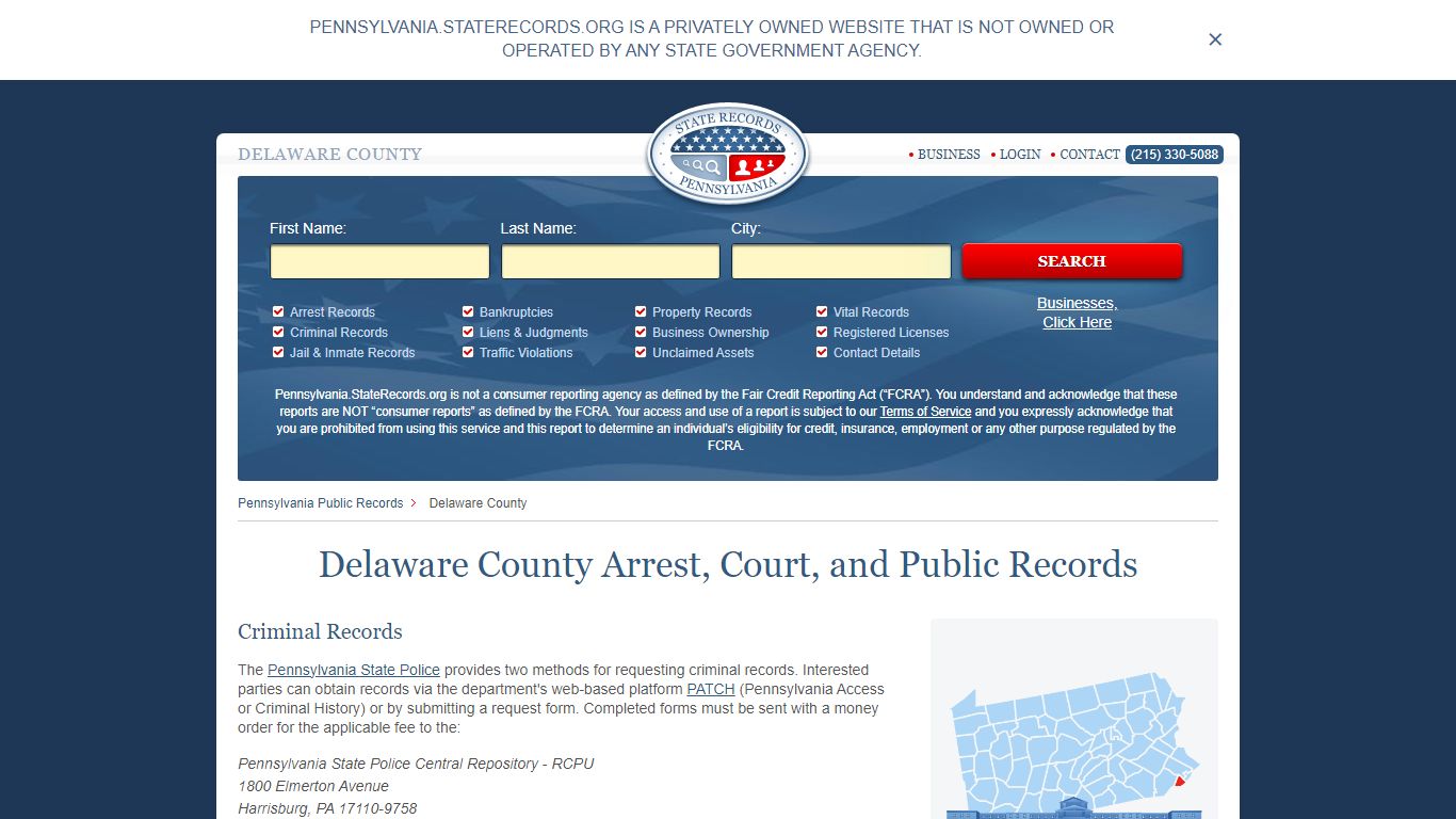 Delaware County Arrest, Court, and Public Records